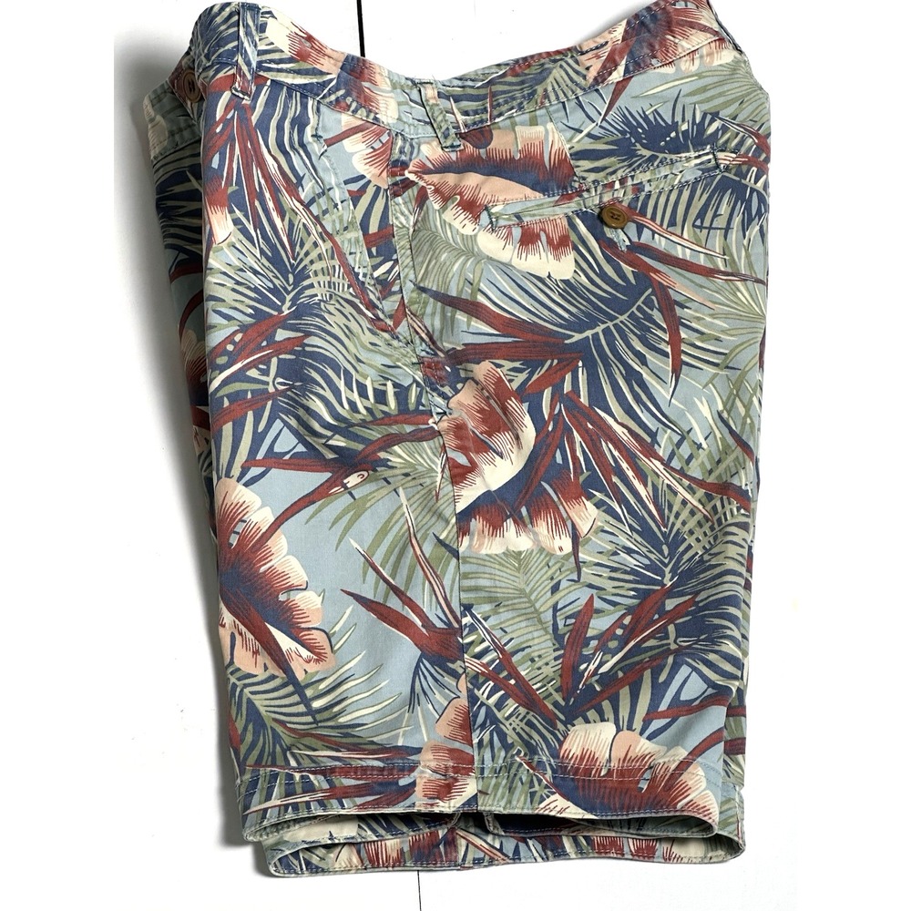 CPO Provisions Tropical Leaf Print Shorts Mens Boy's 29W Stretch Chino Aloha